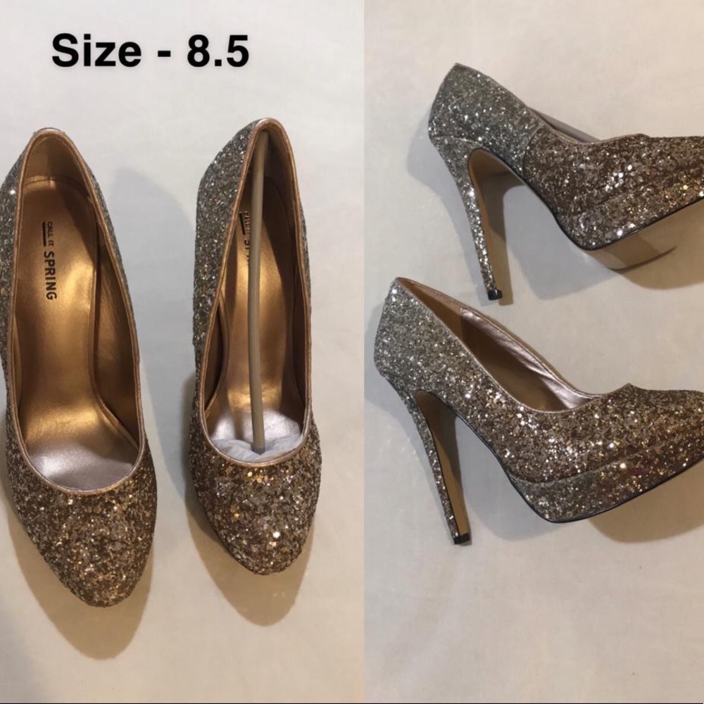 CALL IT SPRING - SILVER GUNMETAL PLATFORM PUMPS  - BRAND NEW